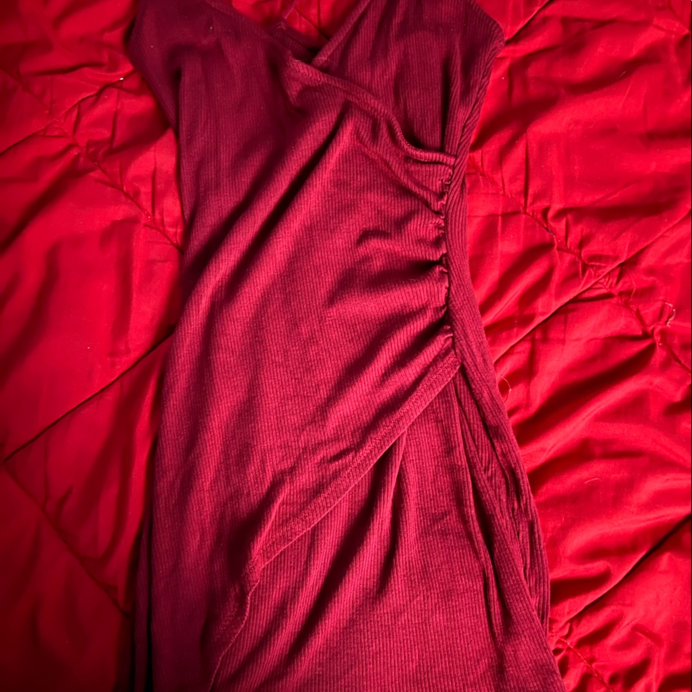 burgundy red dress
